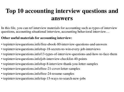 common accounting interview questions Reader