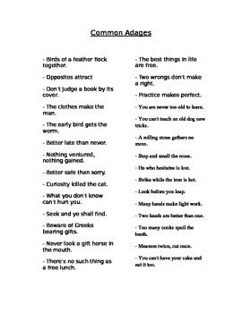 common adages fro 5th grade Doc