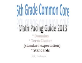 common core 5th grade math pacing guide Doc