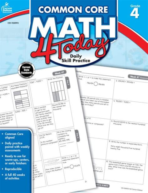 common core math 4 today grade 4 daily skill practice Reader