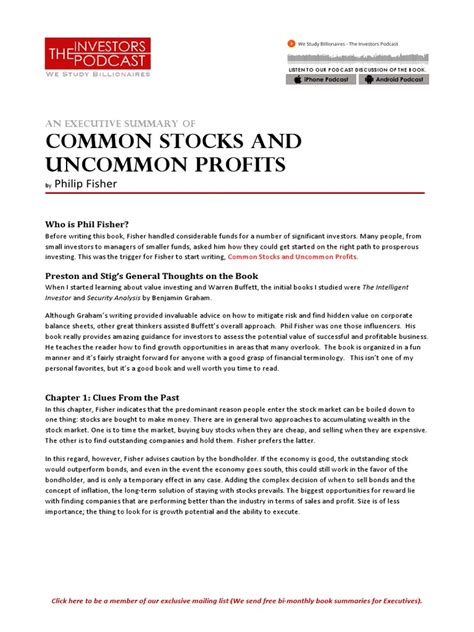 common stocks and uncommon profits pdf download Kindle Editon