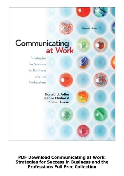 communicating work strategies business professions Ebook Doc