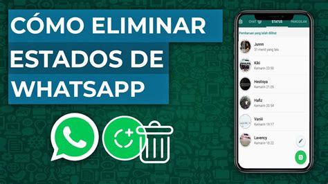 como borrar estados de whatsapp