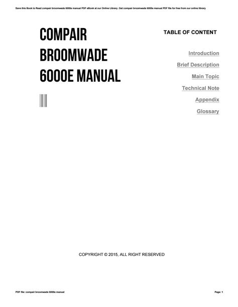 compair broomwade 6000e manual Ebook Reader