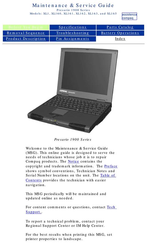 compaq c700 maintenance manual Kindle Editon