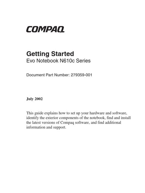 compaq evo n610c user guide Epub