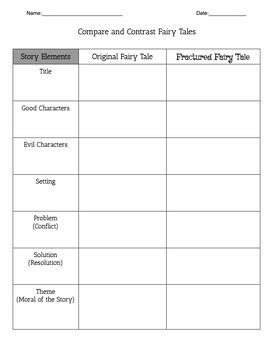 compare contrast two fairy tales in graphic organizer Ebook PDF