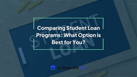 Comparing different student loan options for college financing