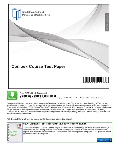 compex course test paper answers Kindle Editon