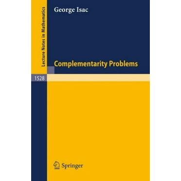 complementarity problems lecture notes in mathematics vol 1528 Epub