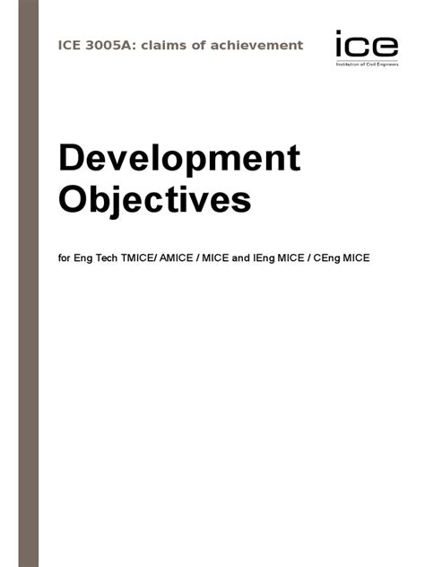 completed ice development objectives example Reader