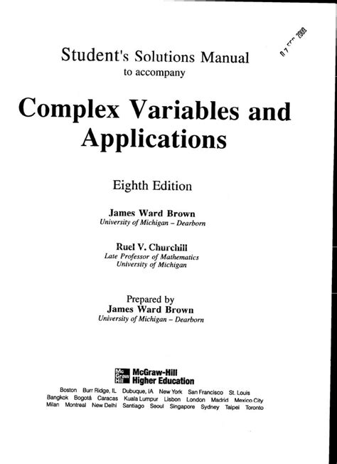 complex variables and applications 8th edition solutions pdf Reader