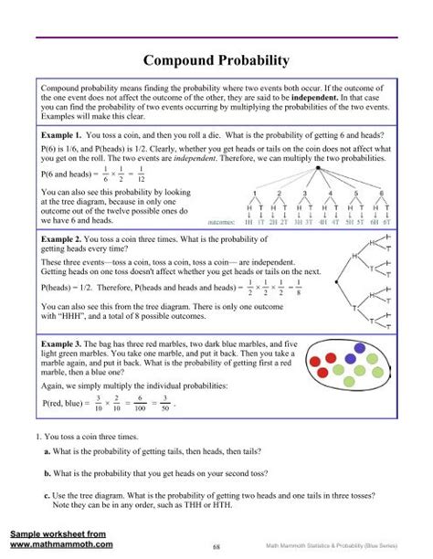 compound probability worksheet answers Reader