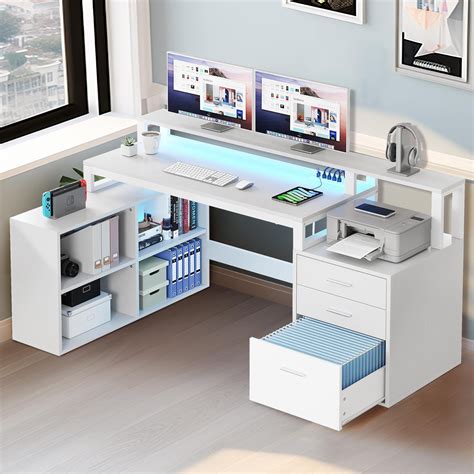 computer desk with outlets