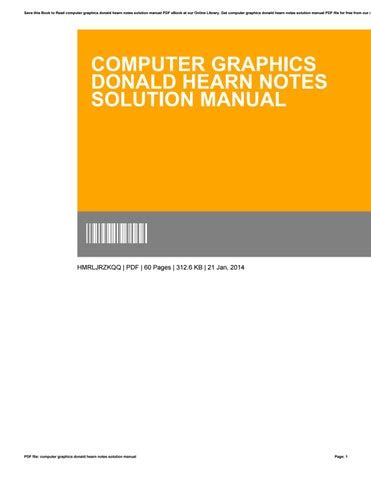 computer graphics donald hearn solution manual Reader