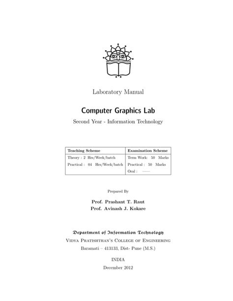 computer graphics lab manual for information technology PDF