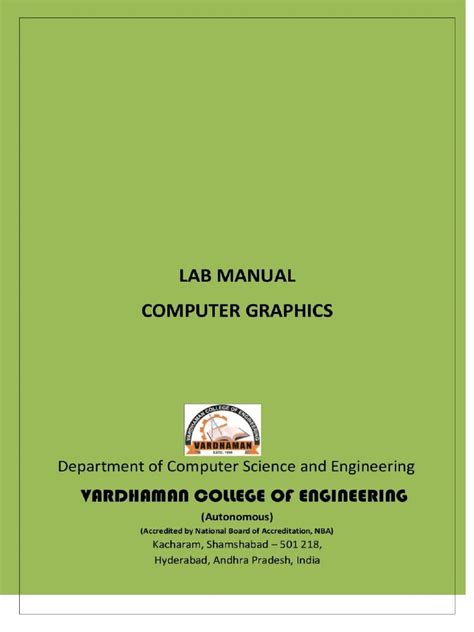 computer graphics lab manual for mca Kindle Editon