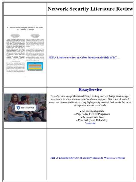 computer network security literature review papers PDF