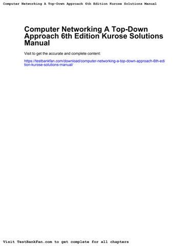 computer networks kurose 6th solutions Epub