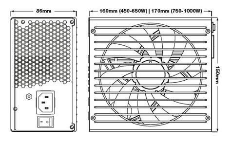 computer power supply dimensions