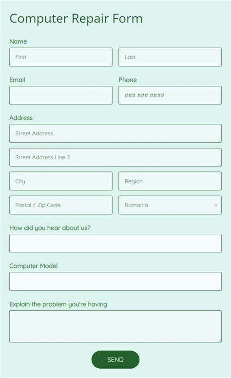 computer repair form template Kindle Editon