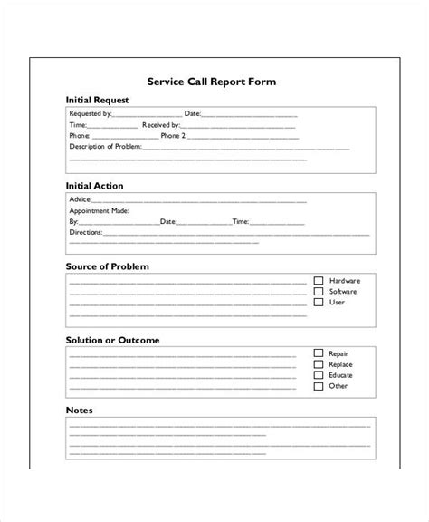 computer service call report format doc Reader