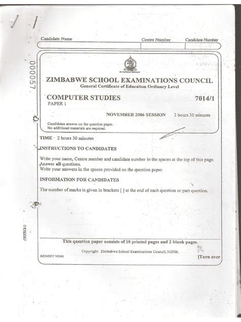 computer studies zimsec papers Doc