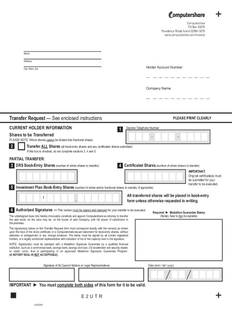 computershare stock transfer form