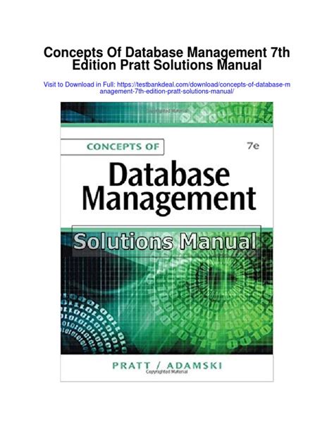 concepts of database management 7th edition answer key Reader