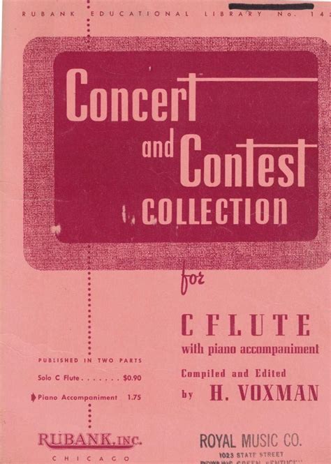 concert and contest collection c flute piano accompaniment rubank educational library Kindle Editon