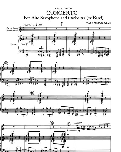 concerto for alto saxophone and wind ensemble piano reduction Epub