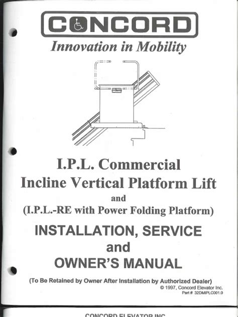 concord wheelchair lift manual Doc