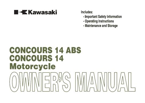 concours 14 owners manual Reader