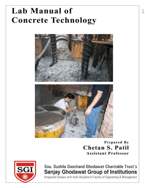 concrete technology lab manual PDF