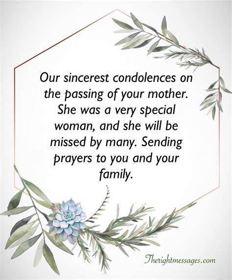 condolences phrases loss of mother