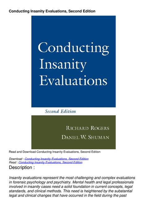 conducting insanity evaluations conducting insanity evaluations Doc