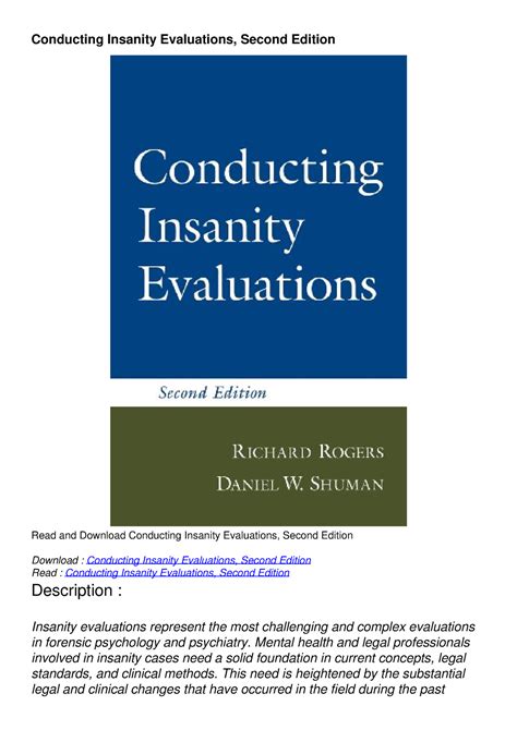 conducting insanity evaluations second edition Reader