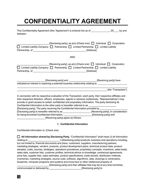 confidentiality agreement