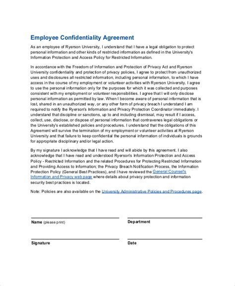 confidentiality agreement for staff