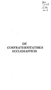 confraternitatibus ecclesiasticis classic reprint latin Kindle Editon