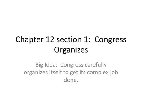 congress organizes chapter 12 PDF
