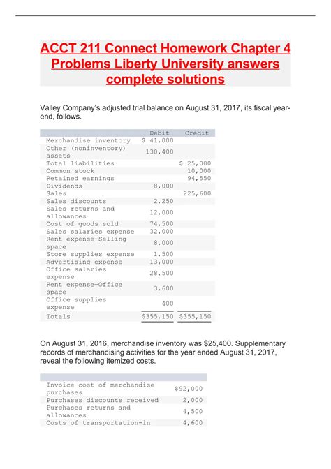 connect homework for acct 211 answers Kindle Editon