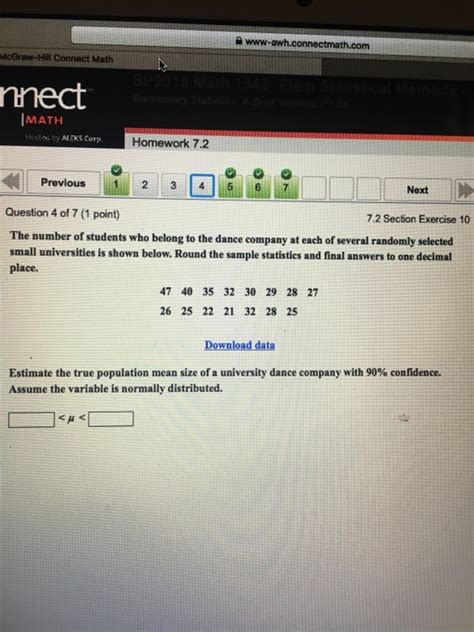 connect math answers statistics Epub