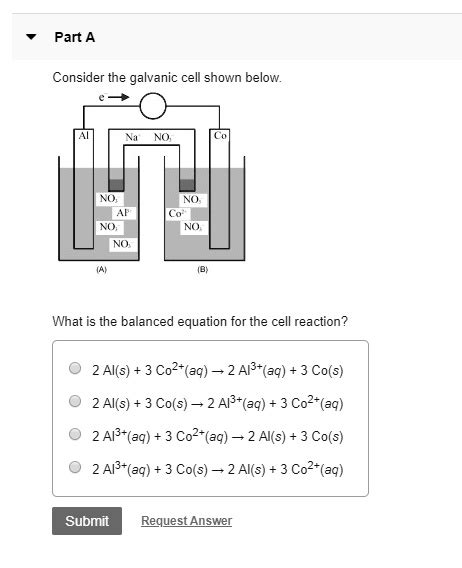 consider a galvanic cell in which al3+
