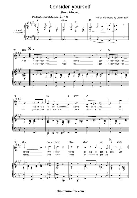 consider yourself sheet music Doc