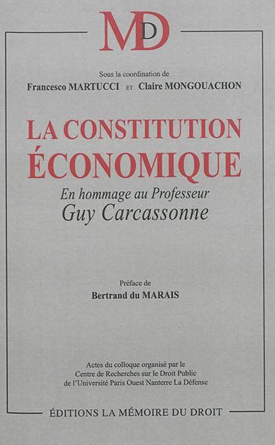 constitution conomique hommage professeur carcassonne Epub