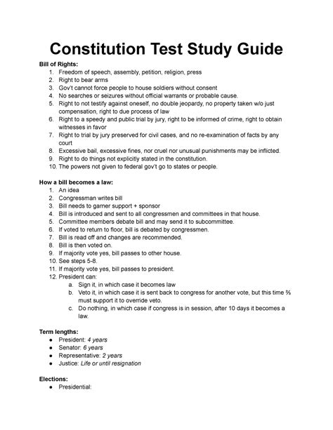 constitution study guide for ged Doc
