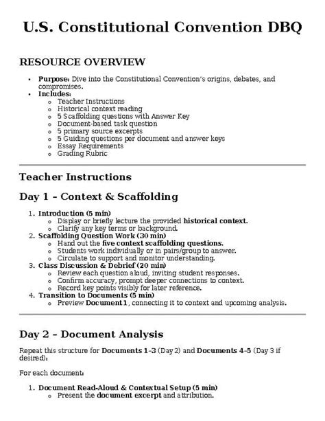 constitutional convention dbq essay Doc