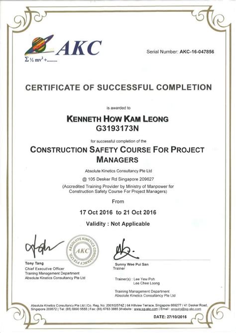 construction safety course for project managers