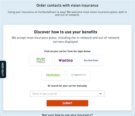 contacts with insurance